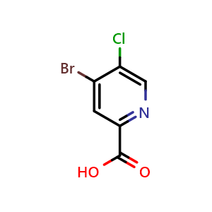 Chemical structure of 4-bromo-5-chloropicolinic acid , CAS 1256822-21-5, AChemBlock V155654