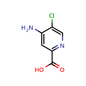 Chemical structure of 4-amino-5-chloropicolinic acid , CAS 1256819-12-1, AChemBlock V155655