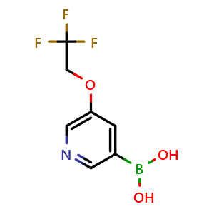 Chemical structure of (5-(2,2,2-trifluoroethoxy)pyridin-3-yl)boronic acid , CAS 1350513-17-5, AChemBlock V155656