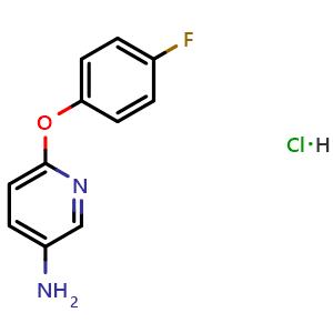 Chemical structure of 6-(4-fluorophenoxy)pyridin-3-amine hydrochloride , CAS 31011-28-6, AChemBlock V155686