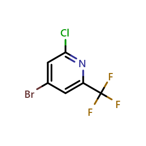Chemical structure of 4-bromo-2-chloro-6-(trifluoromethyl)pyridine , CAS 1196153-93-1, AChemBlock V155690