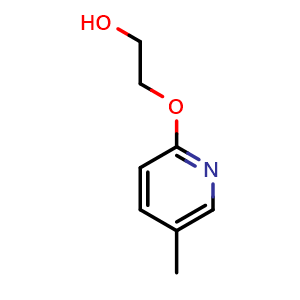 Chemical structure of 2-[(5-methylpyridin-2-yl)oxy]ethan-1-ol , CAS 945912-75-4, AChemBlock V155704