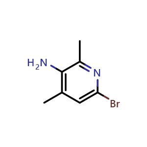 Chemical structure of 6-bromo-2,4-dimethylpyridin-3-amine , CAS 897733-12-9, AChemBlock V155708