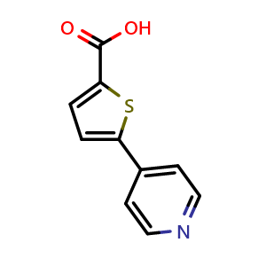 Chemical structure of 5-pyrid-4-ylthiophene-2-carboxylic acid , CAS 216867-32-2, AChemBlock V155713