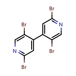 Chemical structure of 2,5,2',5'-tetrabromo-[4,4']bipyridinyl , CAS 1227402-62-1, AChemBlock V155714