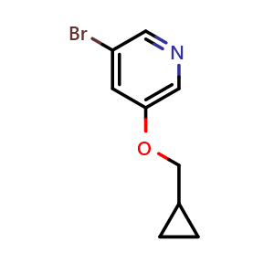 Chemical structure of 3-Bromo-5-(cyclopropylmethoxy)pyridine , CAS 1383133-14-9, AChemBlock V155719