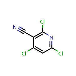 Chemical structure of 2,4,6-trichloronicotinonitrile , CAS 40381-91-7, AChemBlock V155721