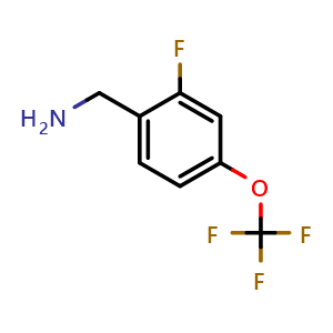 Chemical structure of (2-fluoro-4-(trifluoromethoxy)phenyl)methanamine , CAS 1240257-11-7, AChemBlock V155724