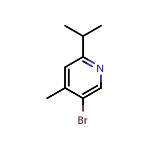 Chemical structure of 5-Bromo-4-methyl-2-(propan-2-yl)pyridine , CAS 2060024-61-3, AChemBlock V155730