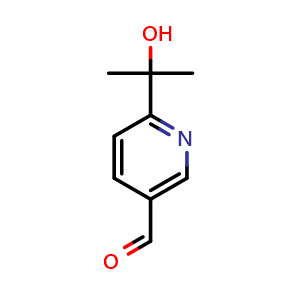 Chemical structure of 6-(2-hydroxypropan-2-yl)nicotinaldehyde , CAS 956723-10-7, AChemBlock V155731
