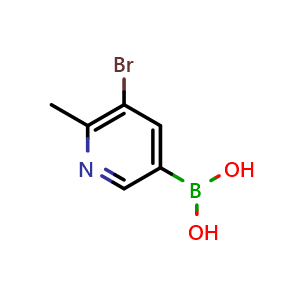 Chemical structure of (5-bromo-6-methylpyridin-3-yl)boronic acid , CAS 2225178-09-4, AChemBlock V155733