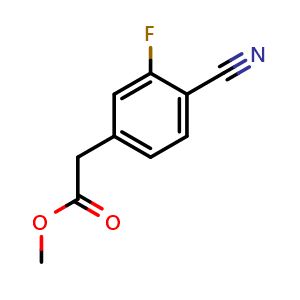 Chemical structure of methyl 2-(4-cyano-3-fluorophenyl)acetate , CAS 444807-50-5, AChemBlock V155738