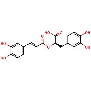 Chemical structure of Rosmarinic acid , CAS 20283-92-5, AChemBlock V155804