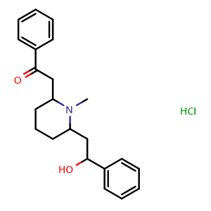 Chemical structure of Lobeline hydrochloride , CAS 134-63-4, AChemBlock V155822