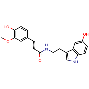 Chemical structure of N-Feruloylserotonin , CAS 68573-23-9, AChemBlock V155842