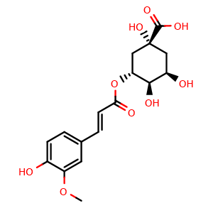 Chemical structure of 5-O-Feruloylquinic acid , CAS 40242-06-6, AChemBlock V155848