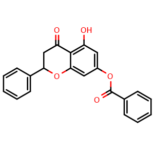 Chemical structure of (+/-)-Pinocembrin , CAS 68745-38-0, AChemBlock V155873