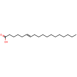 Chemical structure of (Z)-6-Octadecenoic acid , CAS 593-39-5, AChemBlock V155887