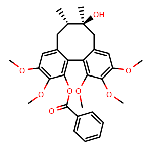 Chemical structure of Benzoylgomisin H , CAS 66056-23-3, AChemBlock V155891