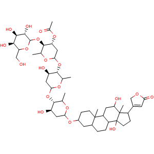 Chemical structure of Lanatoside C , CAS 17575-22-3, AChemBlock V155901