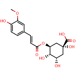 Chemical structure of 3-O-Feruloylquinic acid , CAS 1899-29-2, AChemBlock V155914