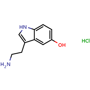 Chemical structure of Serotonin hydrochloride , CAS 153-98-0, AChemBlock V155915