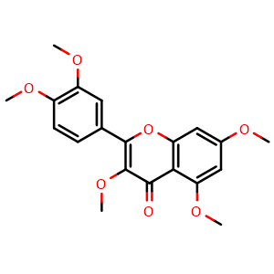 Chemical structure of Quercetin-3,5,7,3',4'-pentamethylether , CAS 1247-97-8, AChemBlock V155918