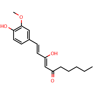 Chemical structure of 6-Dehydrogingerdione , CAS 76060-35-0, AChemBlock V155949