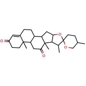 Chemical structure of (25R)-Spirost-4-en-3,12-dion , CAS 6875-60-1, AChemBlock V155963