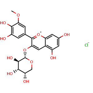 Chemical structure of Petunidin-3-arabinoside chloride , CAS 28500-03-0, AChemBlock V155973