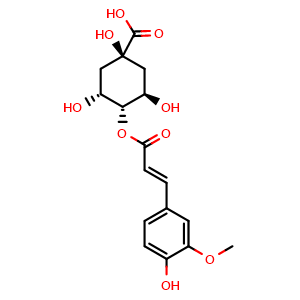 Chemical structure of 4-O-Feruloylquinic acid , CAS 2613-86-7, AChemBlock V155983