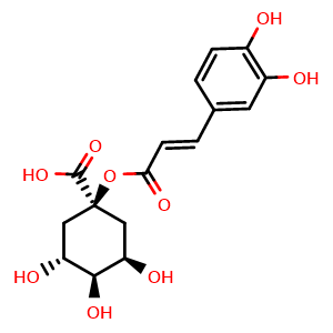 Chemical structure of 1-Caffeoylquinic acid , CAS 1241-87-8, AChemBlock V155989