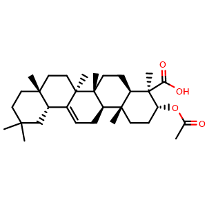 Chemical structure of 3-Acetyl-alfa-boswellic acid , CAS 89913-60-0, AChemBlock V155992