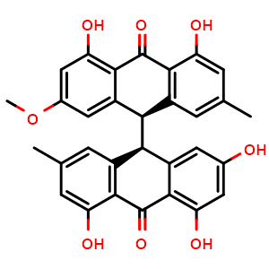Chemical structure of Trans-Emodin bianthrone , CAS 61281-20-7, AChemBlock V156002