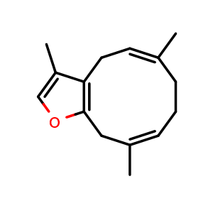 Chemical structure of Furanodiene , CAS 19912-61-9, AChemBlock V156010