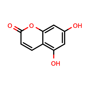 Chemical structure of 5,7-Dihydroxycoumarin , CAS 2732-18-5, AChemBlock V156019