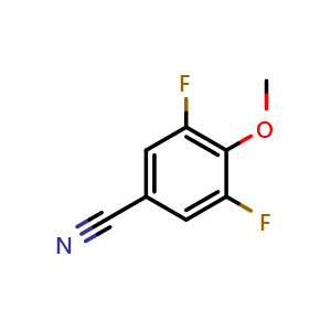 Chemical structure of 3,5-difluoro-4-methoxybenzonitrile , CAS 104197-15-1, AChemBlock V156043