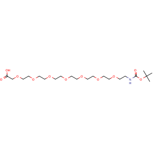 Chemical structure of BocNH-PEG7-CH2COOH , CAS 141282-29-3, AChemBlock V156095