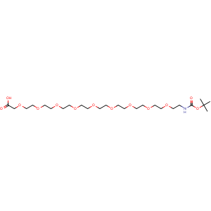 Chemical structure of BocNH-PEG9-CH2COOH , CAS 141282-32-8, AChemBlock V156096