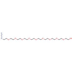 Chemical structure of N3-PEG10-OH , CAS 877239-09-3, AChemBlock V156100