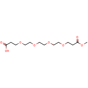Chemical structure of MeOOCCH2CH2O-PEG3-CH2CH2COOH , CAS 2028284-75-3, AChemBlock V156104