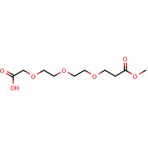 Chemical structure of MeOOCCH2CH2O-PEG2-CH2COOH , CAS 1801414-86-7, AChemBlock V156105