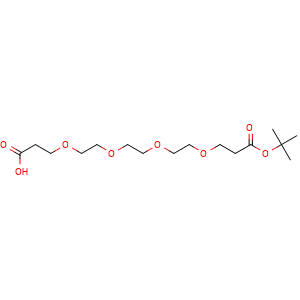 Chemical structure of HOOCCH2CH2O-PEG3-CH2CH2COOtBu , CAS 1835759-85-7, AChemBlock V156106