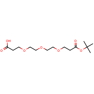 Chemical structure of HOOCCH2CH2O-PEG2-CH2CH2COOtBu , CAS 1807539-06-5, AChemBlock V156107