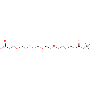 Chemical structure of HOOCCH2CH2O-PEG4-CH2CH2COOtBu , CAS 1309460-29-4, AChemBlock V156108
