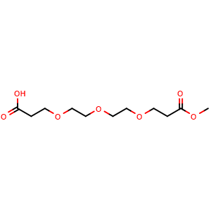 Chemical structure of MeOOCCH2CH2O-PEG2-CH2CH2COOH , CAS 1807505-26-5, AChemBlock V156109