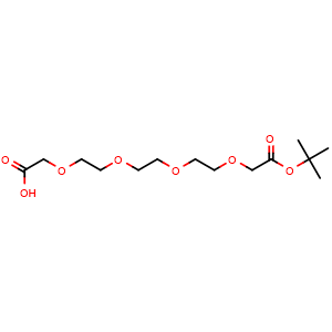 Chemical structure of HOOCCH2O-PEG3-CH2COOtBu , CAS 1442466-57-0, AChemBlock V156112