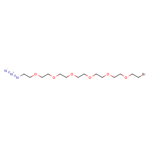 Chemical structure of N3-PEG6-CH2CH2Br , CAS 2062663-64-1, AChemBlock V156124