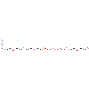 Chemical structure of N3-PEG7-CH2CH2Br , CAS 1056969-61-9, AChemBlock V156125