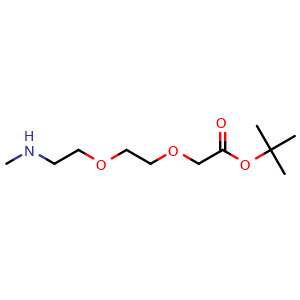 Chemical structure of MeNH-PEG2-CH2COOtBu , CAS 2241313-76-6, AChemBlock V156138
